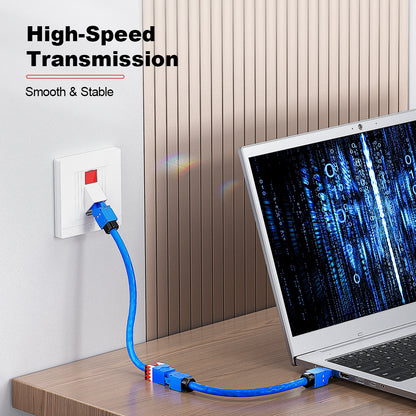 Conector Keystone AMPCOM CAT5E não blindado de 180° com encaixe por pressão para rede Ethernet, carcaça branca