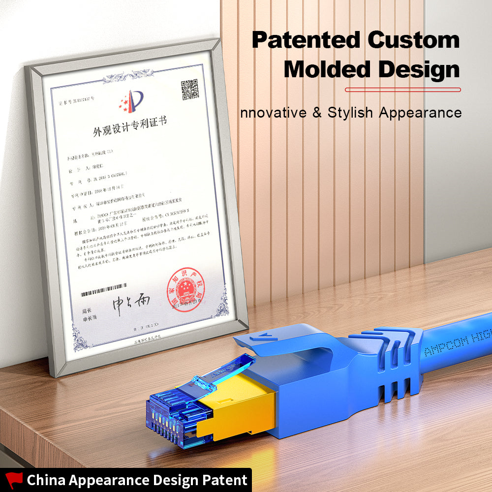 AMPCOM Cat7 S/FTP 24AWG LSZH Patch Cable for Data Center Cabling or Surveillance System Wiring