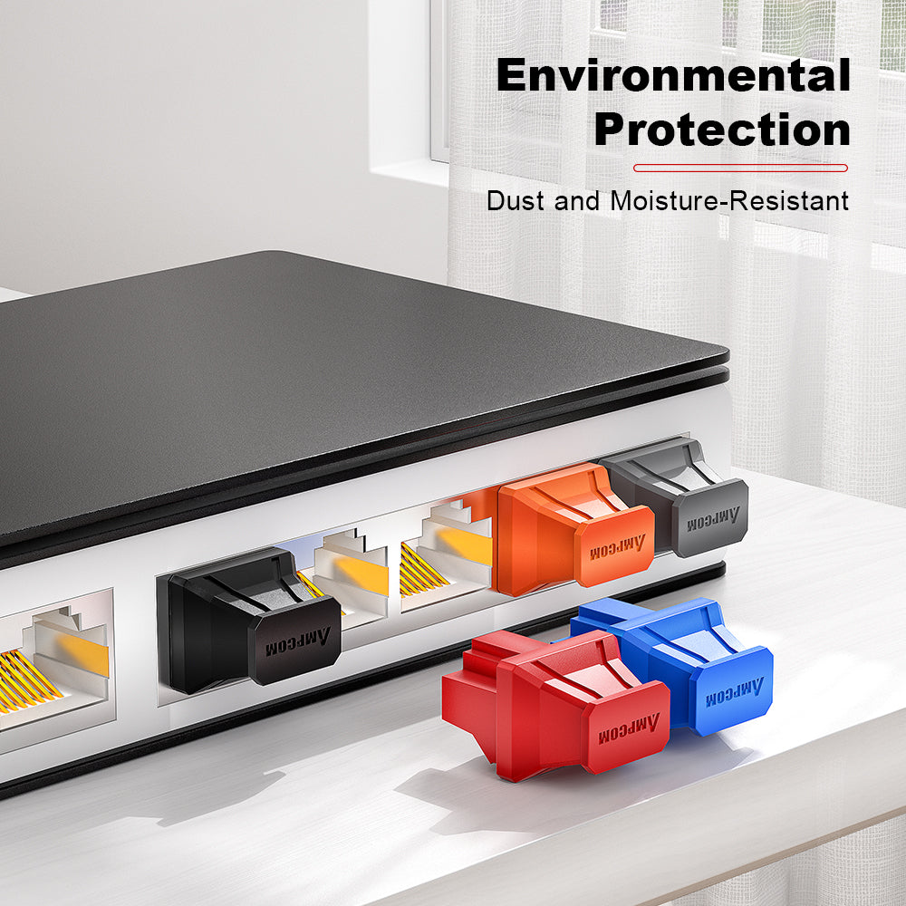 Waterproof Rj45 Protector AMPCOM Snap-in RJ45 Protector Blocker Protective Cover, Anti-dust Cover ...