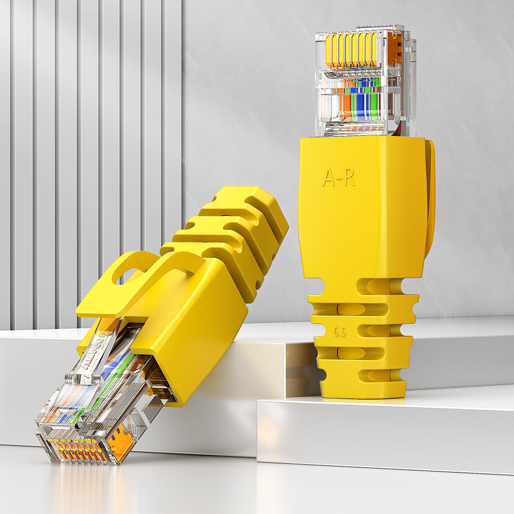 AMPCOM RJ45 Connector Plug Covers 6.5mm for CAT5E/CAT6 Ethernet Network Cable