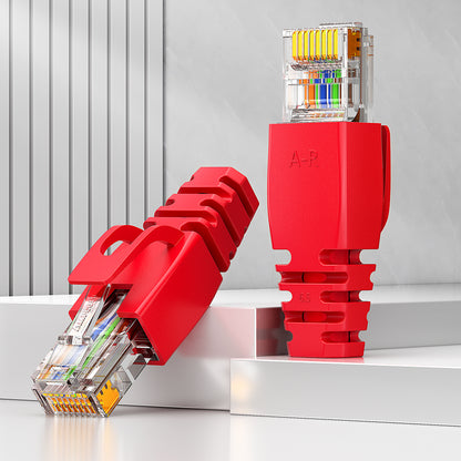 AMPCOM RJ45 Connector Plug Covers 6.5mm for CAT5E/CAT6 Ethernet Network Cable