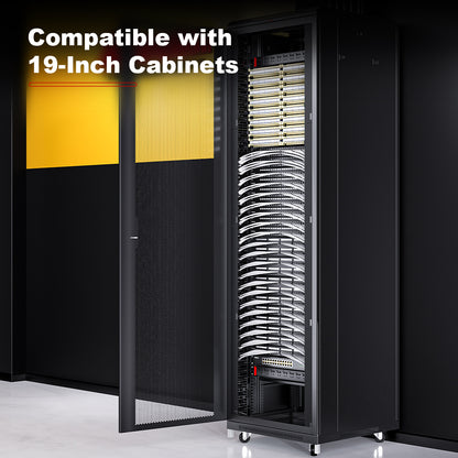 AMPCOM Modular RJ11 Voice Patch Panel – 19 Inch Rack Mount, Cold-Rolled Steel Housing