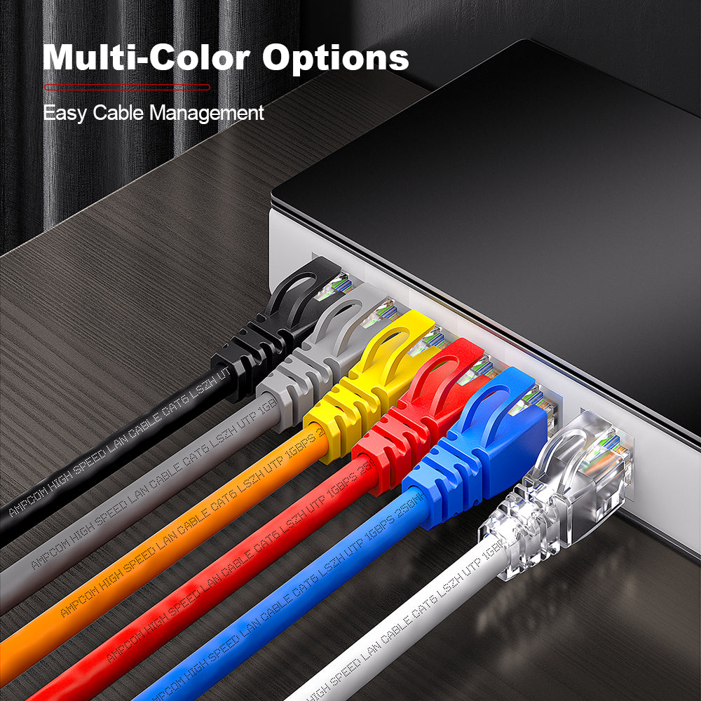 AMPCOM RJ45 Connector Plug Covers 7.5mm for CAT6a/CAT7 Ethernet Network Cable