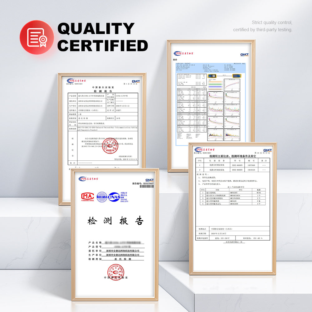 AMPCOM CAT6a Unshielded Tool-less Keystone Jack With Ratchet Lock Design, Black Shell