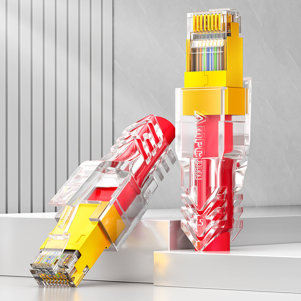 AMPCOM RJ45 Connector Plug Covers 7.5mm for CAT6a/CAT7 Ethernet Network Cable