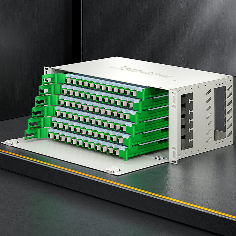 AMPCOM 96-Port Optical Distribution Frame (ODF), Multimode Fiber Patch Panel with SC Couplers & Pigtails