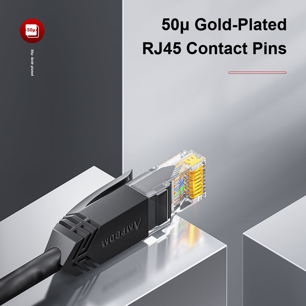 AMPCOM CAT6 UTP 24AWG LSZH Patch Cable for Data Center Cabling or Surveillance System Wiring