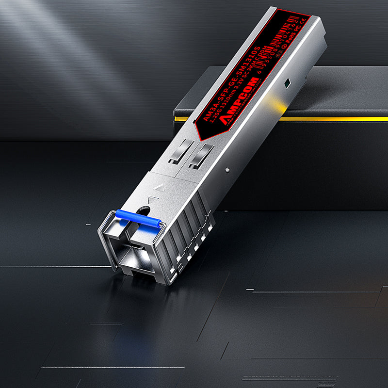 AMPCOM SC SFP-1.25G Optical Transceiver, Single-Mode Single-Fiber, Type A, 1000BASE-BX BiDi, SC Simplex, DDM