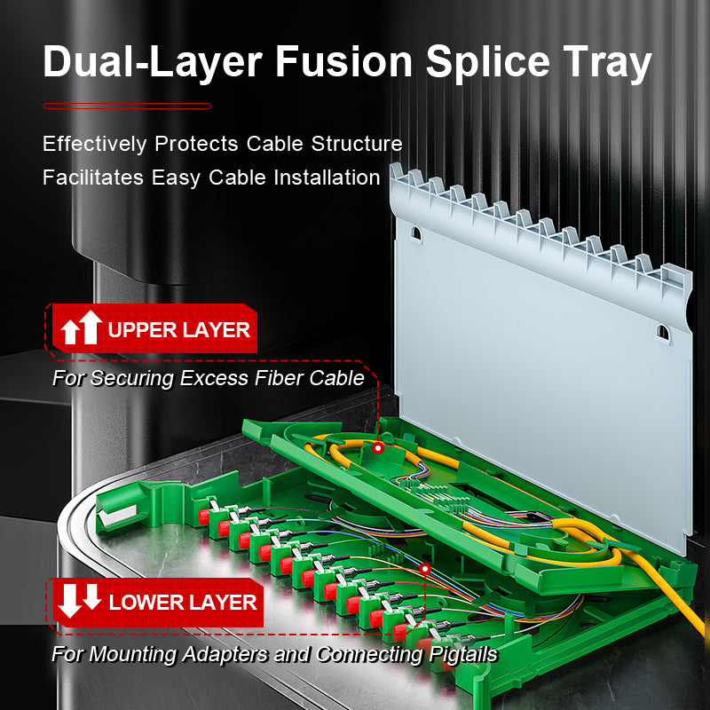 AMPCOM 72-Port Optical Distribution Frame (ODF), OM2 Singlemode Fiber Patch Panel with SC Couplers & Pigtails