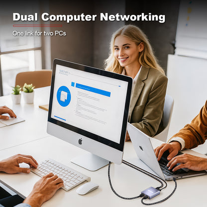  Divisor de cabo de rede AMPCOM 1 para 2 RJ45 