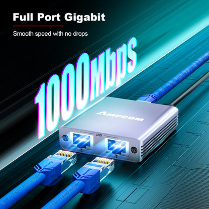 Divisor de cabo de rede AMPCOM 1 para 2 RJ45 