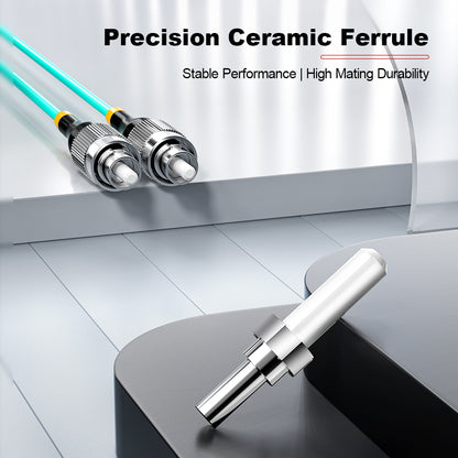 AMPCOM OM3 50/125μm LC to FC Multimode Duplex Fiber Optic Cord, LSZH 2.0mm Jacket