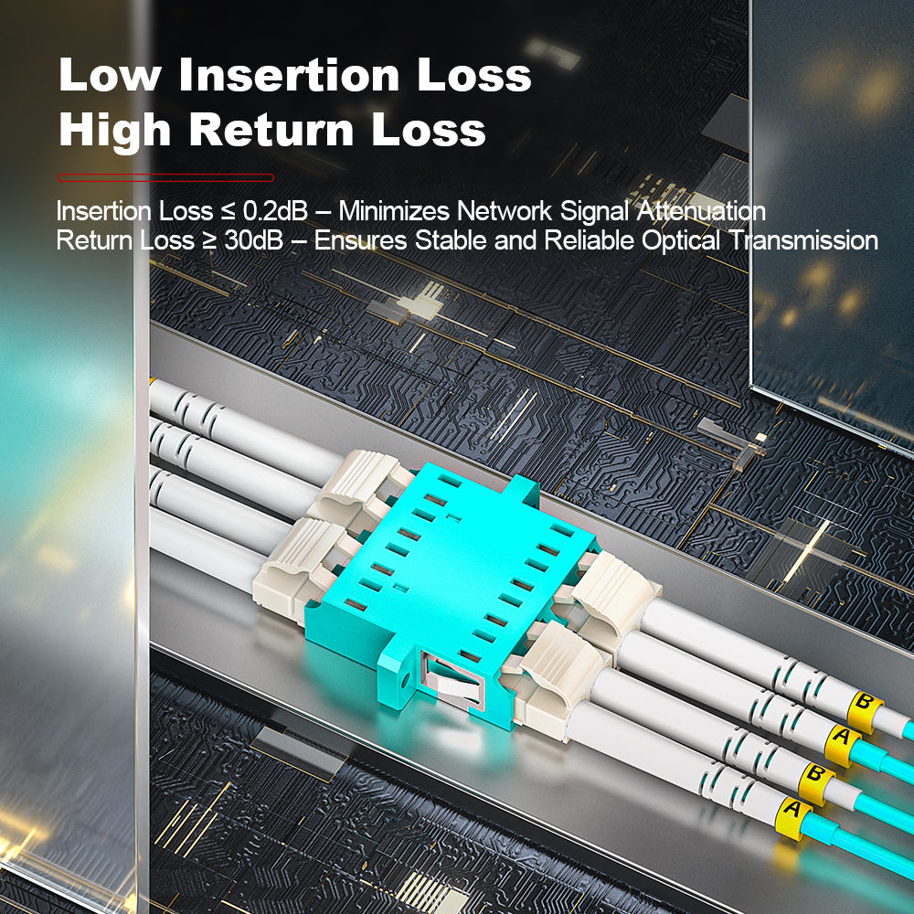 AMPCOM OM3 50/125μm LC to FC Multimode Duplex Fiber Optic Cord, LSZH 2.0mm Jacket