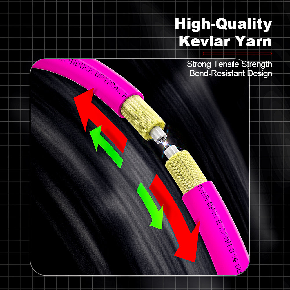 AMPCOM OM4 50/125μm LC to LC Multimode Duplex Fiber Patch Cable, LSZH 2.0mm Jacket