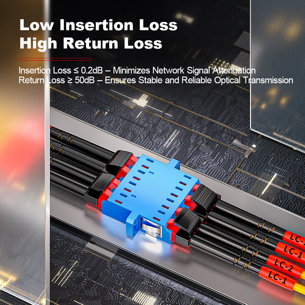 AMPCOM LC to LC SMF 9/125μm Single Mode (OS2) Duplex Fiber Optic Patch Cable, LSZH OFNR 2.0mm Jacket