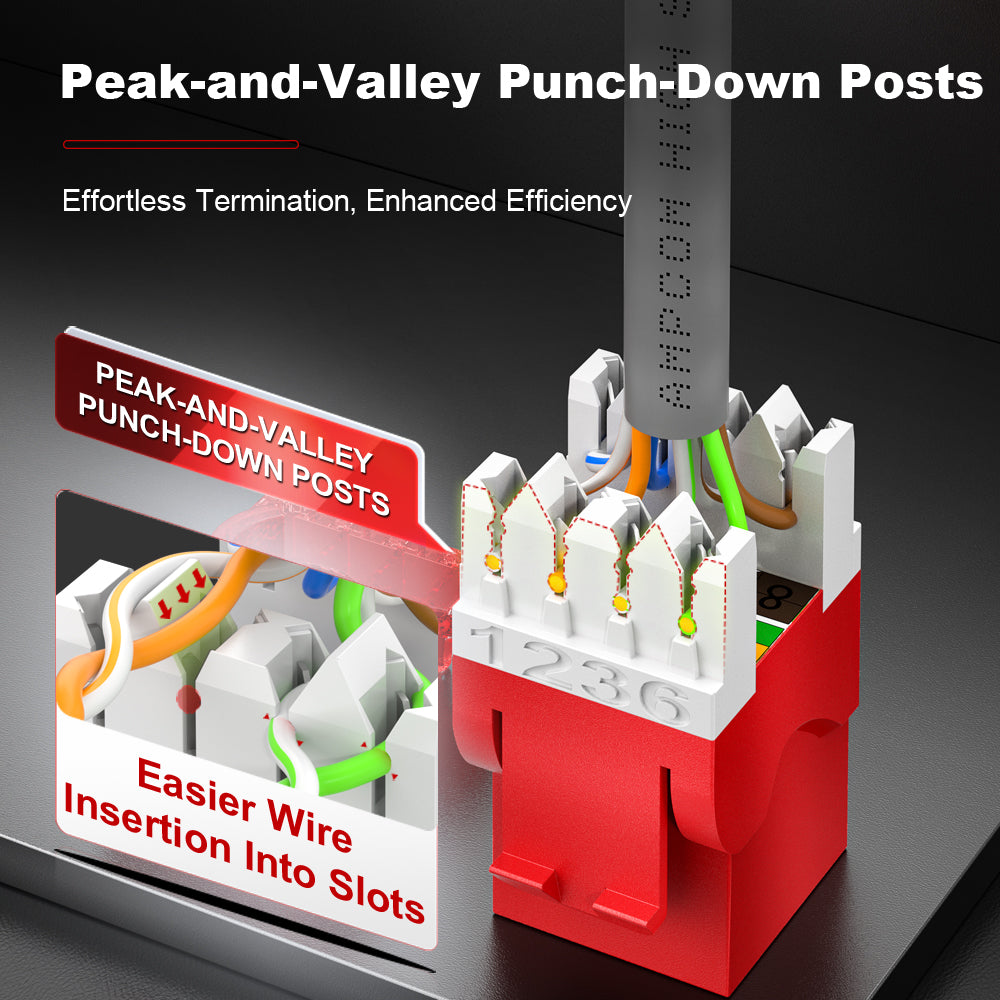 AMPCOM 1U 48-Port Unshielded 180° Punch-Down Keystone Patch Panel, 19-inch Rack Mount with Cable Management Rings