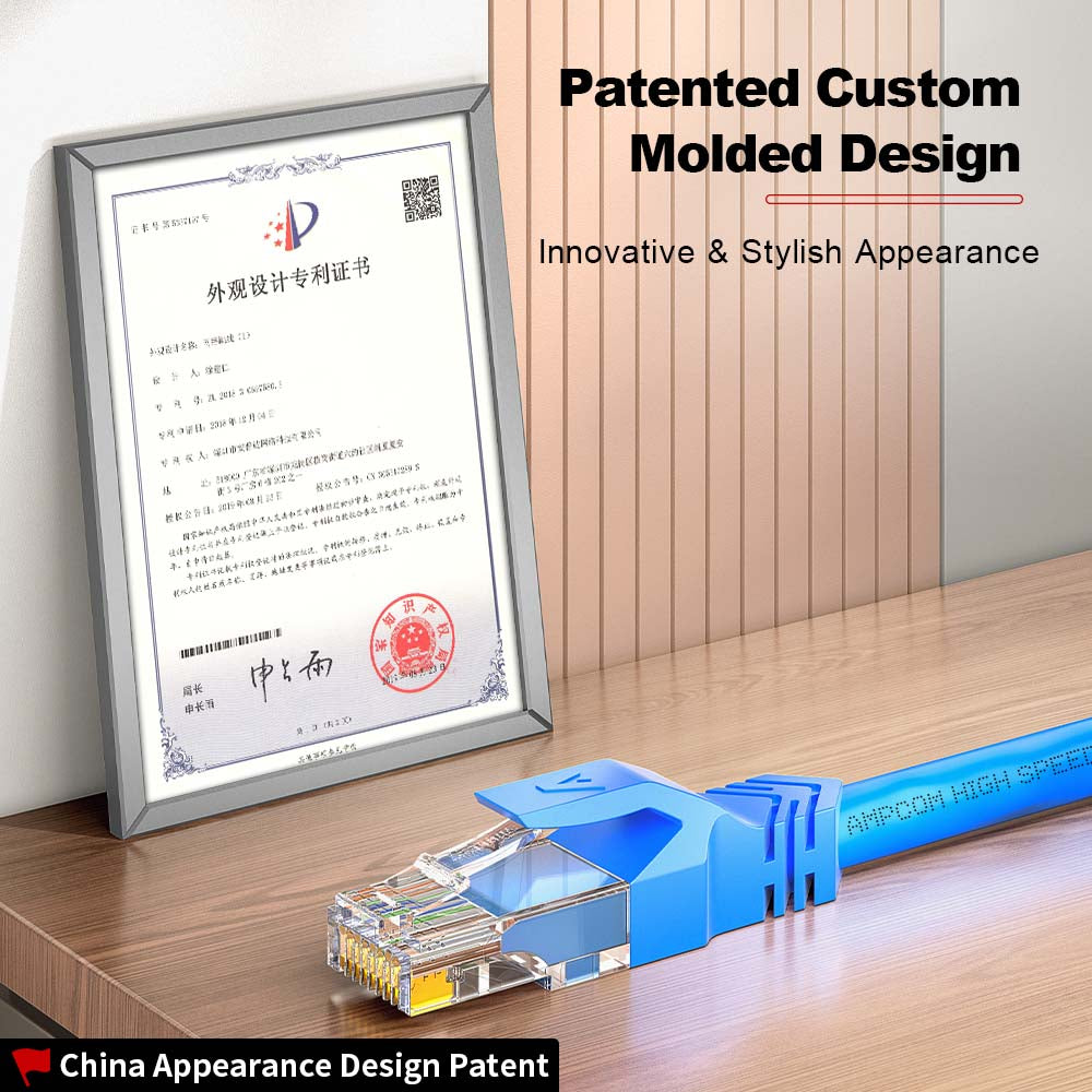 AMPCOM Ultra-Flexible Cat6a 26AWG S/FTP Network Patch Cable, Ultra-Flexible PVC Jacket
