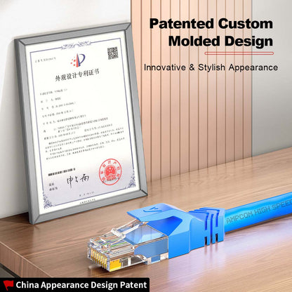 AMPCOM Ultra-Flexible Cat6a 26AWG S/FTP Network Patch Cable, Ultra-Flexible PVC Jacket