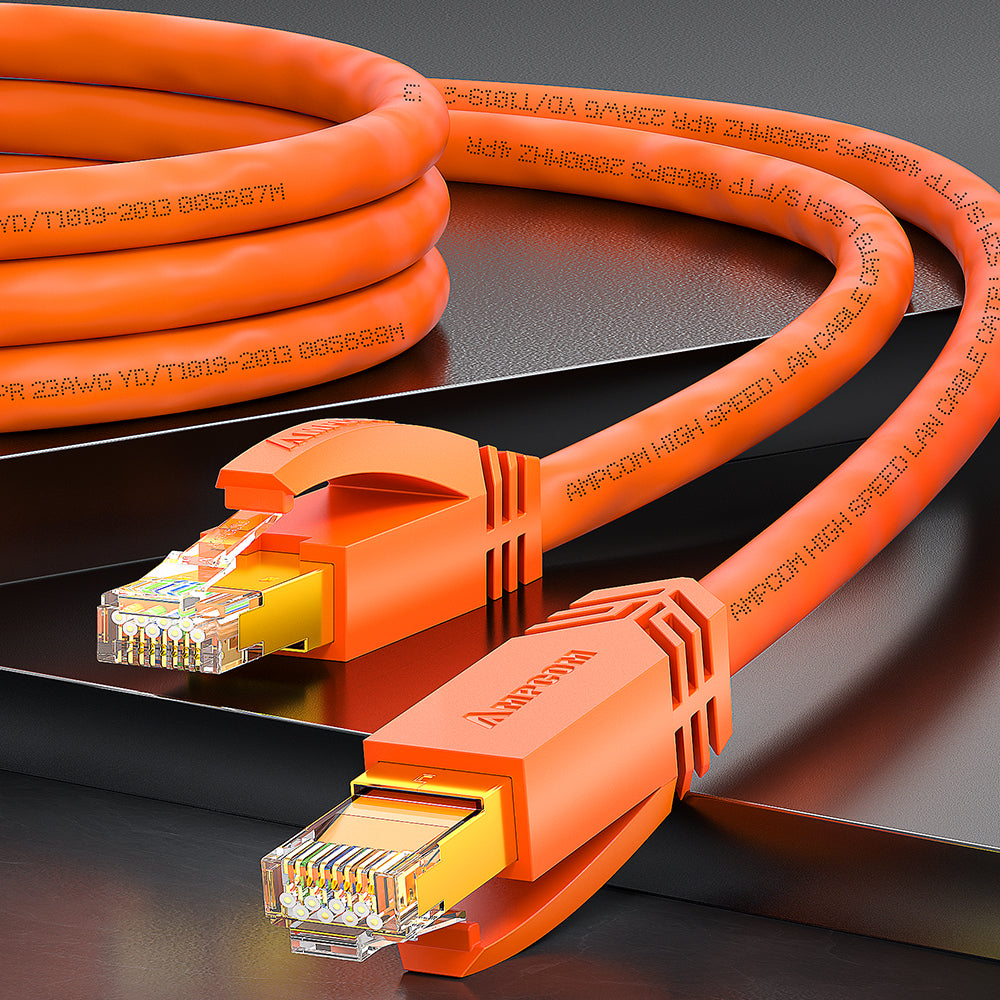 AMPCOM Cat8 S/FTP 24AWG LSZH Patch Cable for Data Center Cabling or Surveillance System Wiring