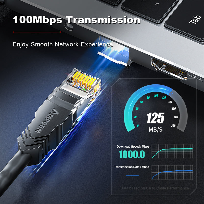 AMPCOM CAT6 Unshielded (UTP) PVC Network Patch Cable  for Home or Data Center