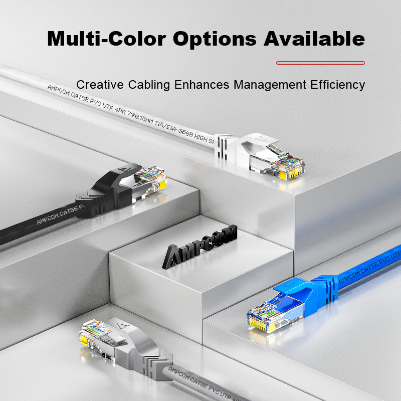 AMPCOM CAT5e Unshielded (UTP) PVC Network Patch Cable  for Home or Data Center