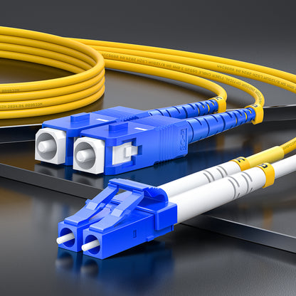 AMPCOM SC to SC SMF 9/125μm Single Mode (OS2) Duplex Fiber Optic Patch Cable, LSZH OFNR 2.0mm Jacket