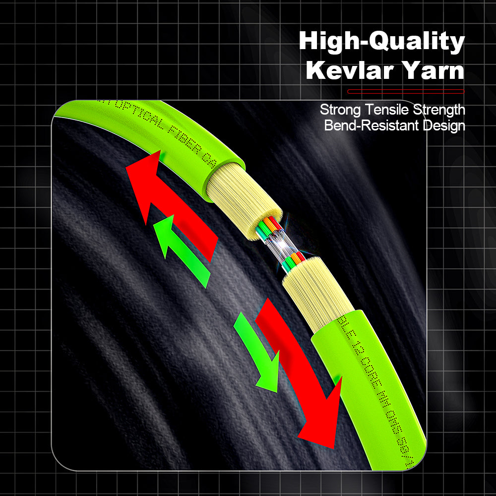 AMPCOM MPO-24 Jumper, Multimode OM5 50/125µm 24 Fibers Optic Cable, MPO UPC (Female) to MPO UPC (Female), Green LSZH Jacket