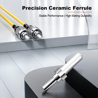 AMPCOM SC to FC SMF 9/125μm Single Mode (OS2) Duplex Fiber Optic Patch Cable, LSZH OFNR 2.0mm Jacket