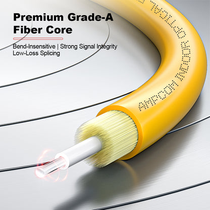 AMPCOM LC to SC SMF 9/125μm Single Mode (OS2) Duplex Fiber Optic Patch Cable, LSZH OFNR 2.0mm Jacket